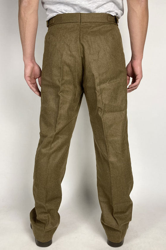 イギリス陸軍 ARMY ブラウン ウール100% No.2 バラック ドレスパンツ ニアニュー 206N2-WOOL=