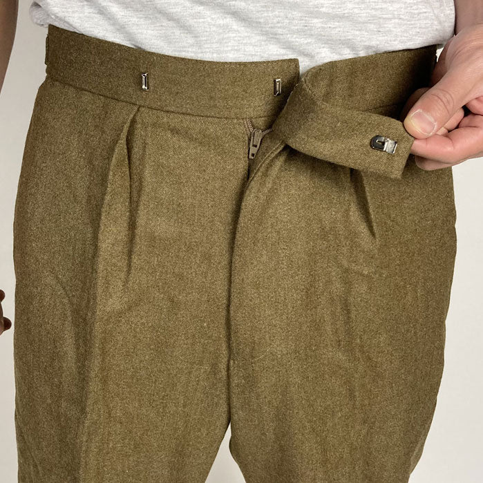 イギリス陸軍 ARMY ブラウン ウール100% No.2 バラック ドレスパンツ ニアニュー 206N2-WOOL=