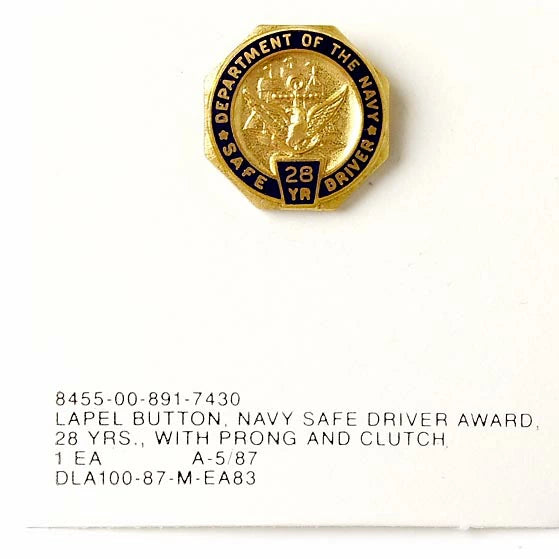 アメリカ海軍 U.S.NAVY 丸型 セーフドライバー襟章 新品 20N-