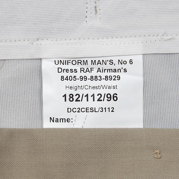【ビッグ&スモール特価】イギリス軍 BA No.4 & RAF No.6 ベージュ トロピカル オフィサーパンツ ベルトループなし ニアニュー 211NB2-SB=