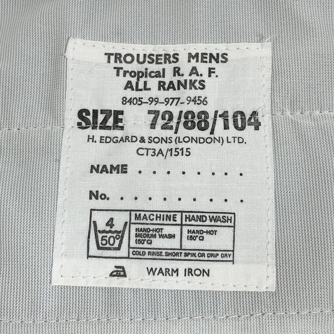 【スモール&ビッグ特価】イギリス軍 BA No.4 & RAF No.6 ベージュ トロピカル オフィサーパンツ ベルトループあり 新品 211NA-SB-