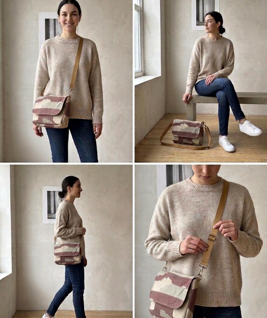 (6/17まで特価)フランス、デザートカモ、 スクールバッグ 新品 231N-