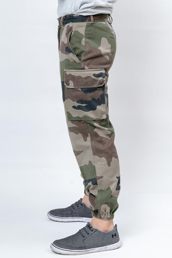【スモール特価】フランス軍 CCE カモフラージュ F2(F1) パラシュートパンツ USED 421C-S=
