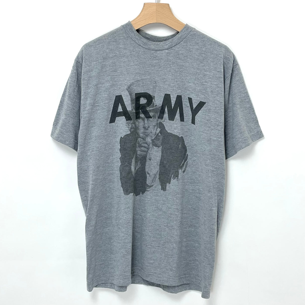 【リメイク】アメリカ軍 U.S.ARMY グレー 前期型 IPFU 半袖Tシャツ "Uncle Sam/アンクル・サム"【FB-TS-ML0007B-】