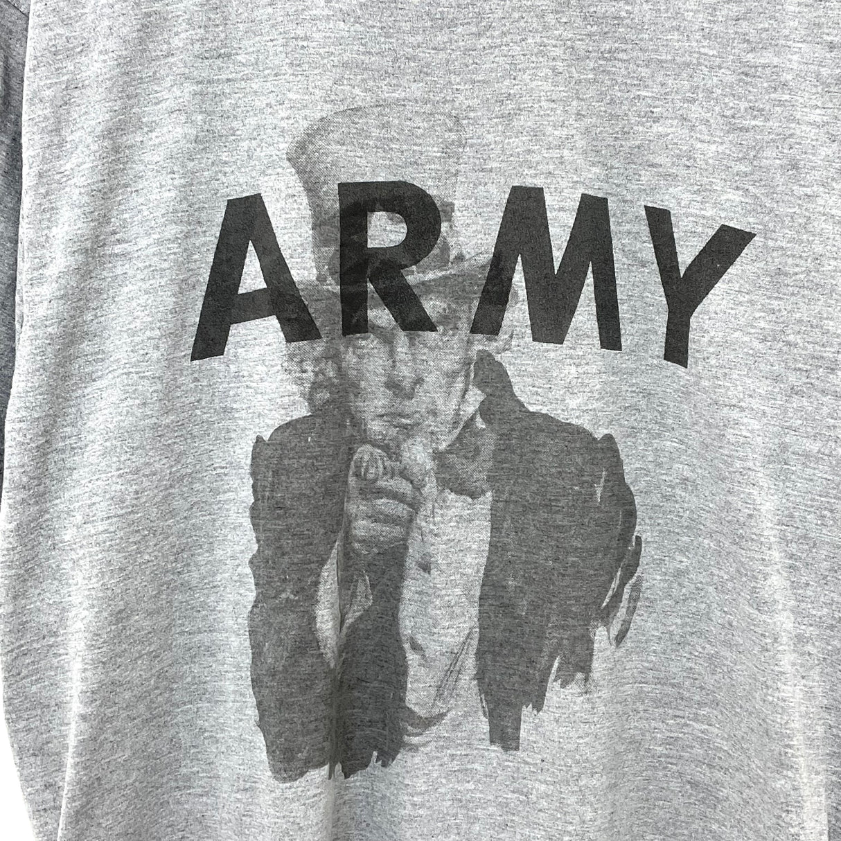 【リメイク】アメリカ軍 U.S.ARMY グレー 前期型 IPFU 半袖Tシャツ "Uncle Sam/アンクル・サム"【FB-TS-ML0007B-】