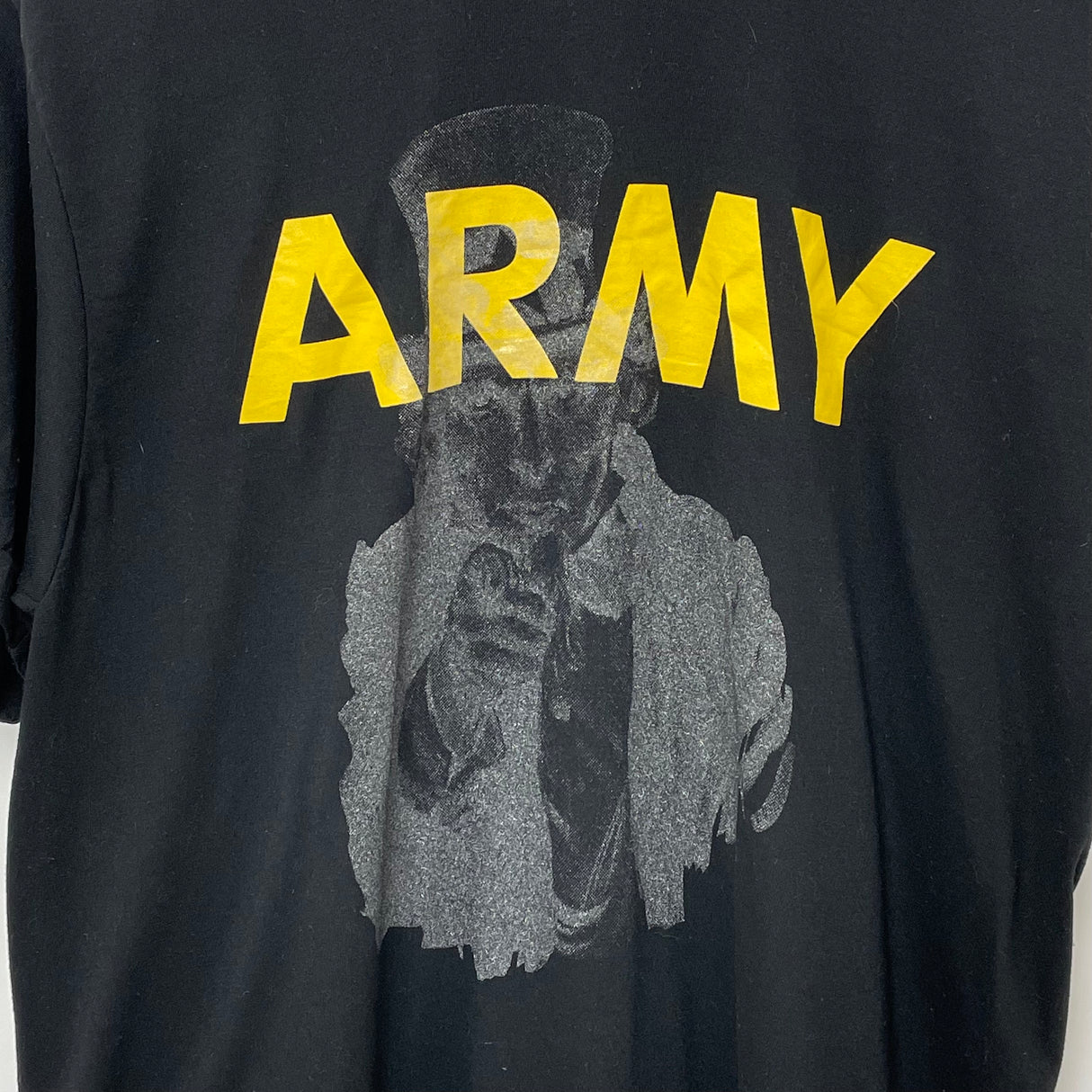 【リメイク】アメリカ軍 U.S.ARMY ブラック 後期型 APFU 半袖Tシャツ "Uncle Sam/アンクル・サム"【FB-TS-ML0008B-】