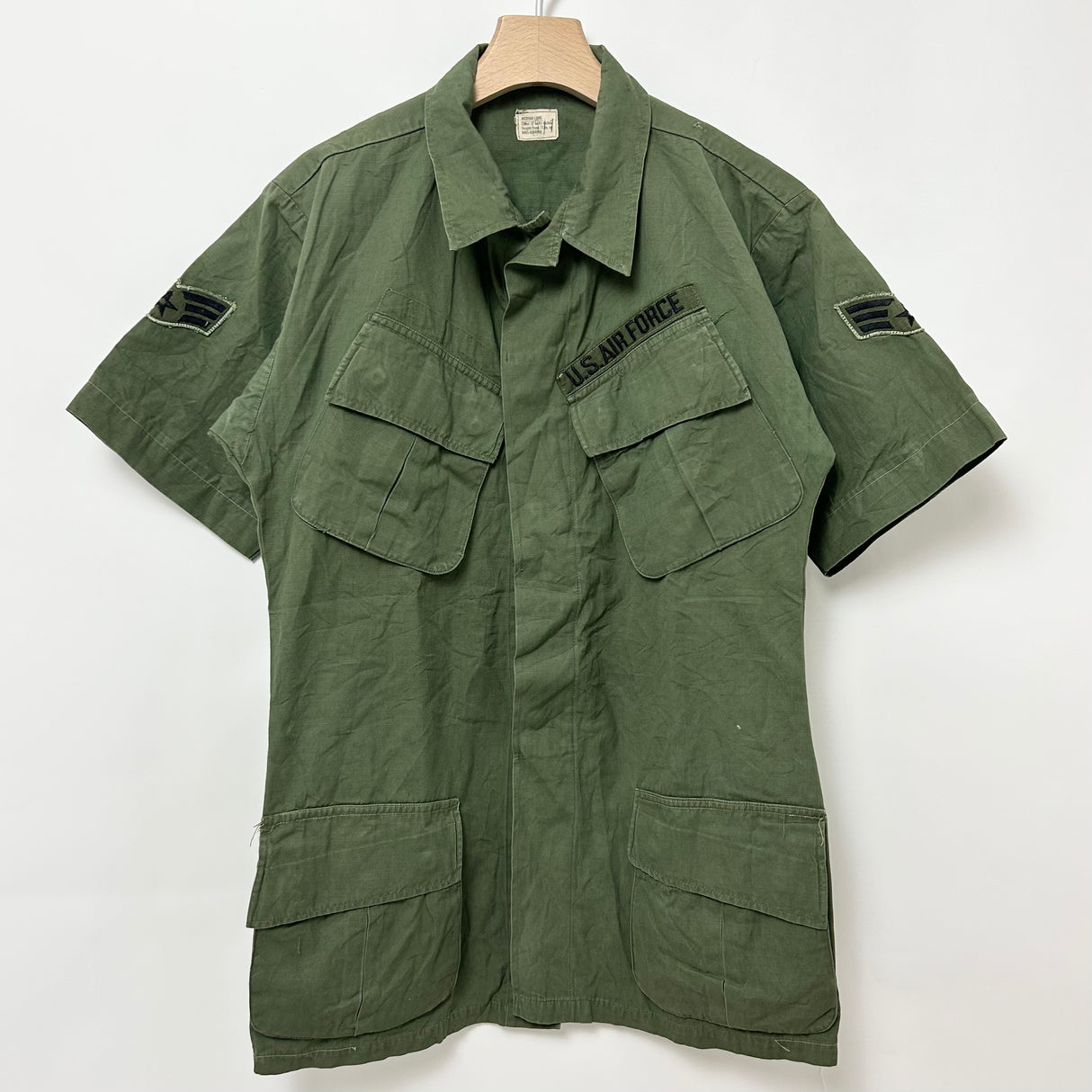 68年製 アメリカ軍 OG-107 リップストップ ジャングルファティーグジャケット 半袖 4thモデル M/Lサイズ【FB-JK-ML0003B=】