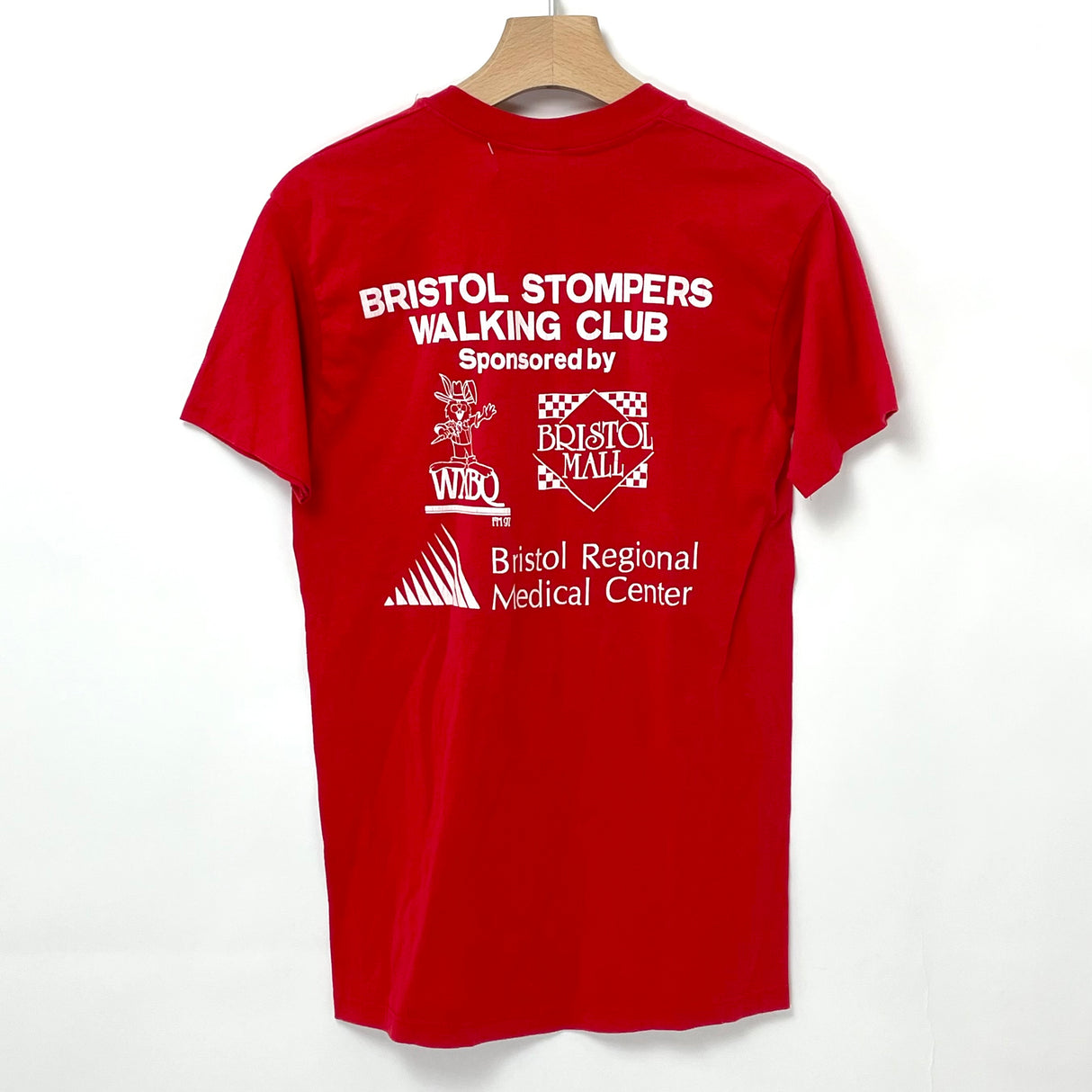 1980s BRISTOL STOMPERS レッド ヴィンテージ プリントTシャツ "MADE IN USA" Mサイズ【FB-TS-0009B-】