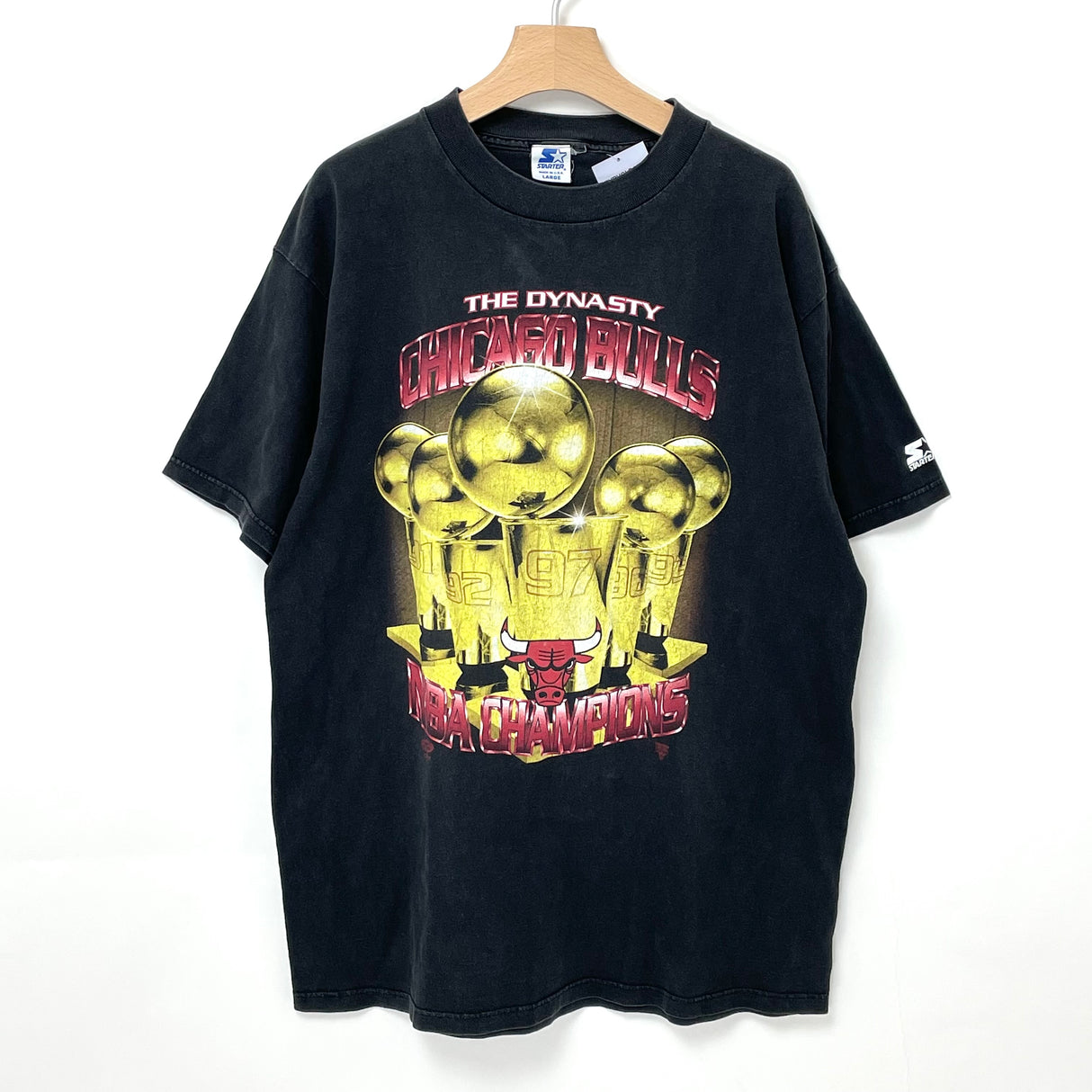 2006 STARTER/スターター NBA シカゴ・ブルズ ブラック ヴィンテージ プリントTシャツ "MADE IN USA" Lサイズ【FB-TS-0010B-】