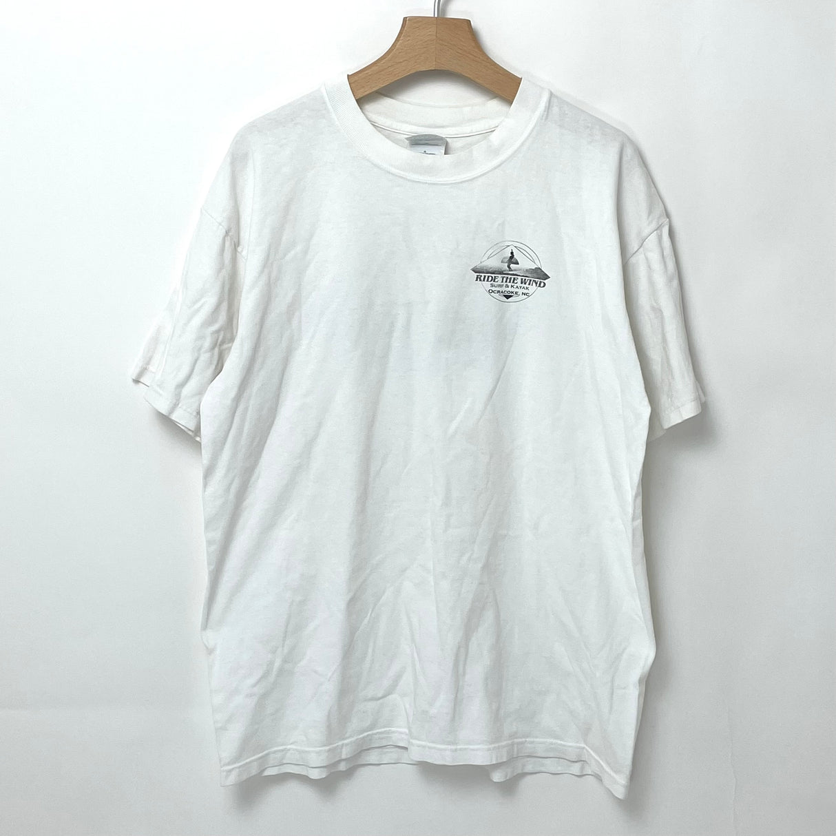 1990-2000s GILDAN/ギルダン RIDE THE WIND ホワイト ヴィンテージ プリントTシャツ Lサイズ【FB-TS-0011B-】