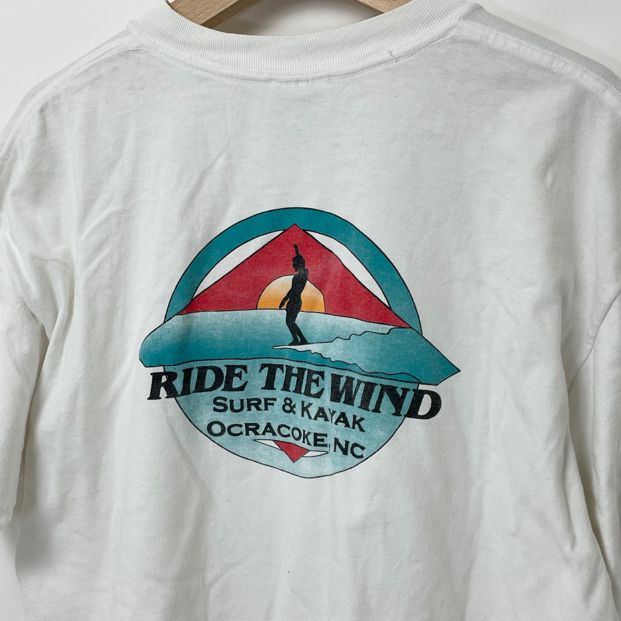 1990-2000s GILDAN/ギルダン RIDE THE WIND ホワイト ヴィンテージ プリントTシャツ Lサイズ【FB-TS-0011B-】