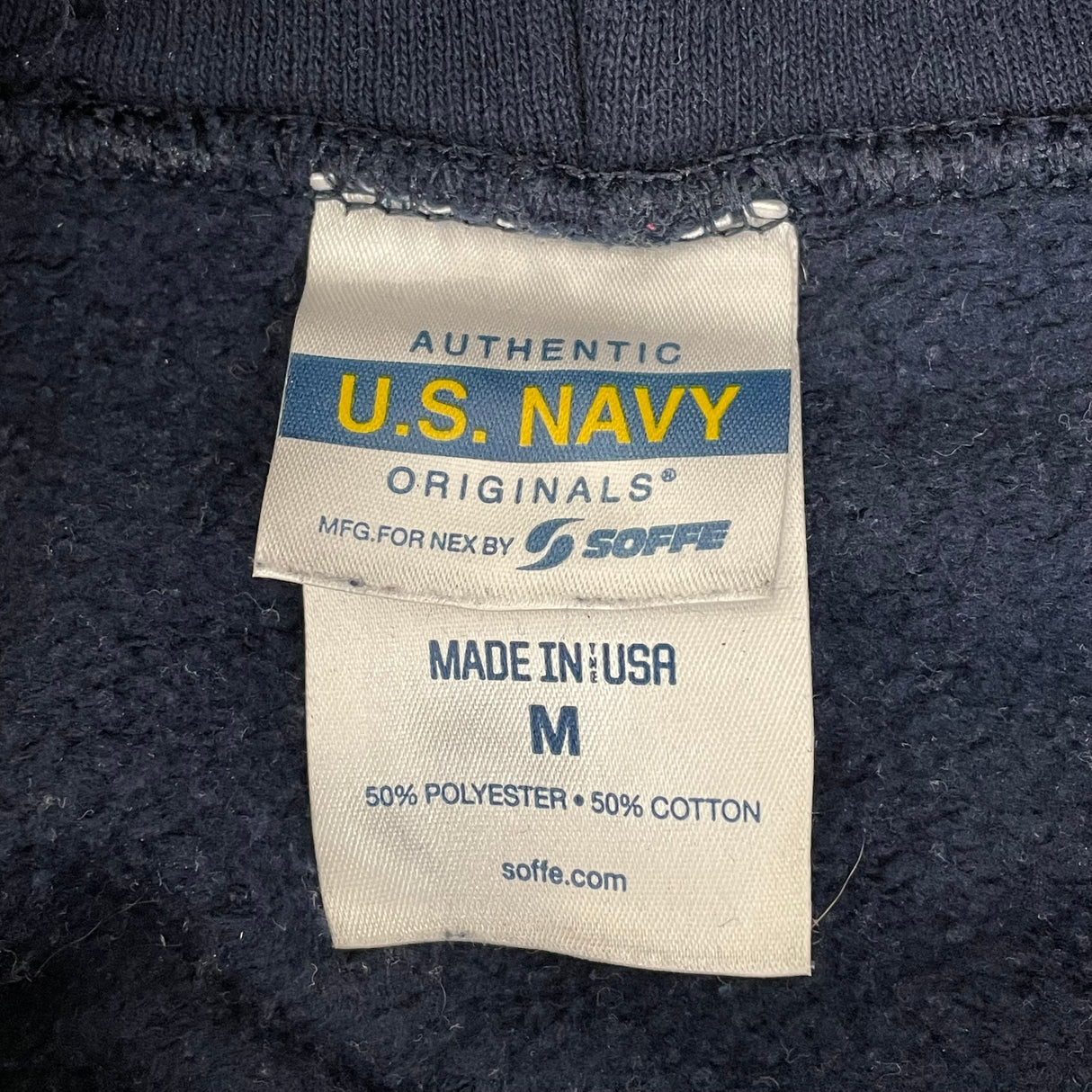 【美品】アメリカ海軍 U.S.NAVY ネイビー フードスウェットシャツ シルバーレター【FB-SS-0025A=】