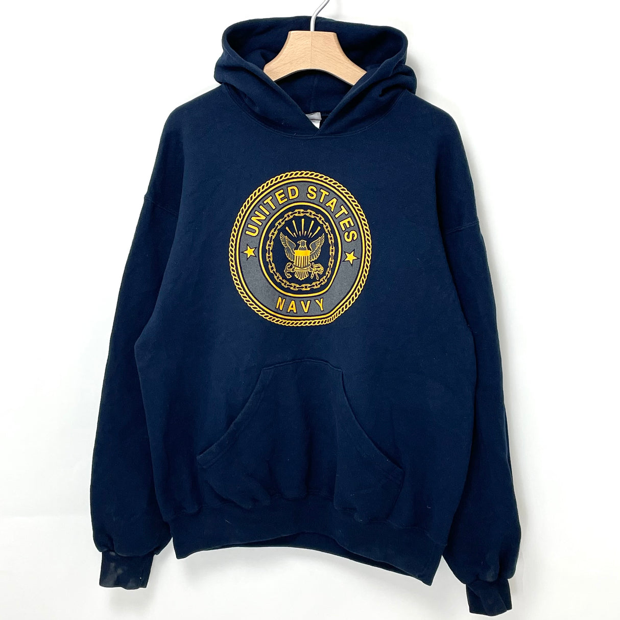 アメリカ海軍 U.S.NAVY ネイビー フードスウェットシャツ ビッグロゴ入【FB-SS-0024B=】