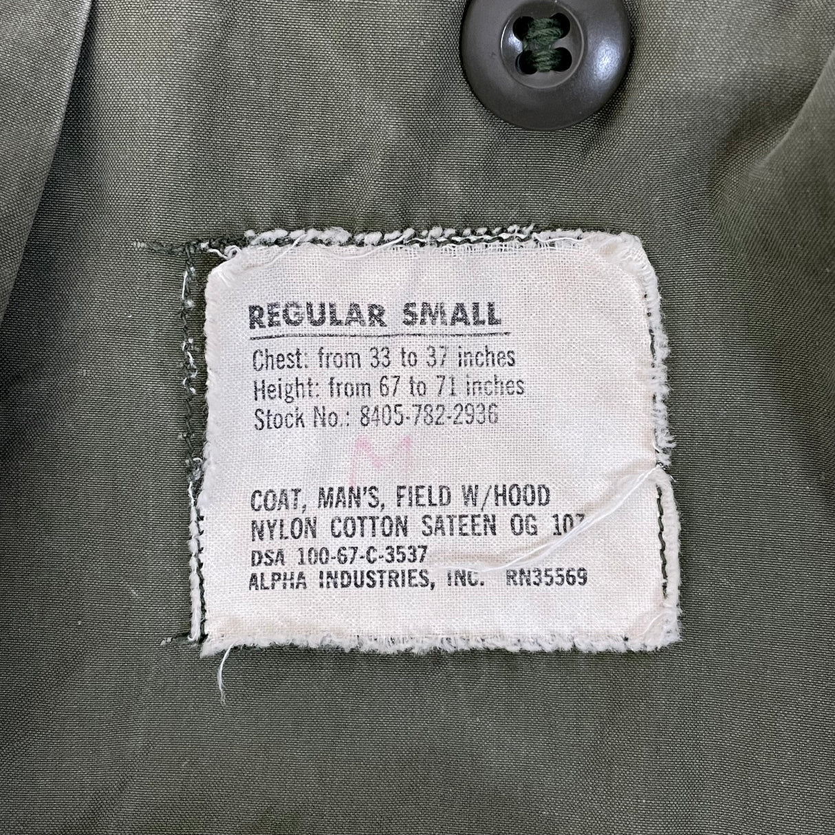 【2nd モデル】アメリカ軍 OD M-65 フィールドジャケット USED A5UVB