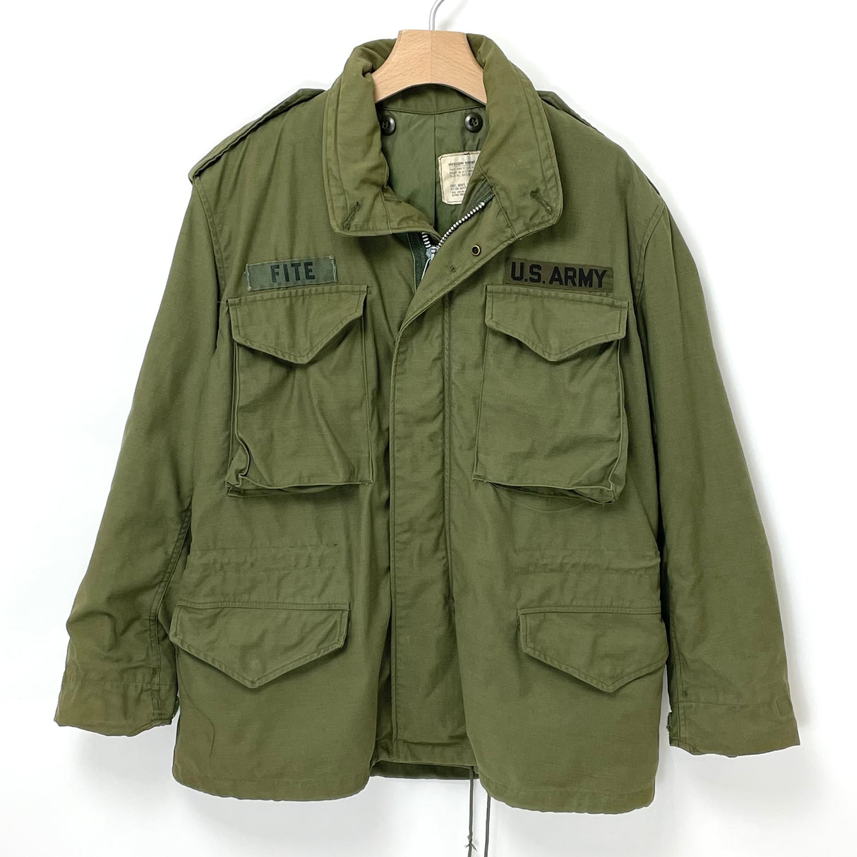 【2nd モデル】アメリカ軍 OD M-65 フィールドジャケット ワッペン付 USED A5UVBW