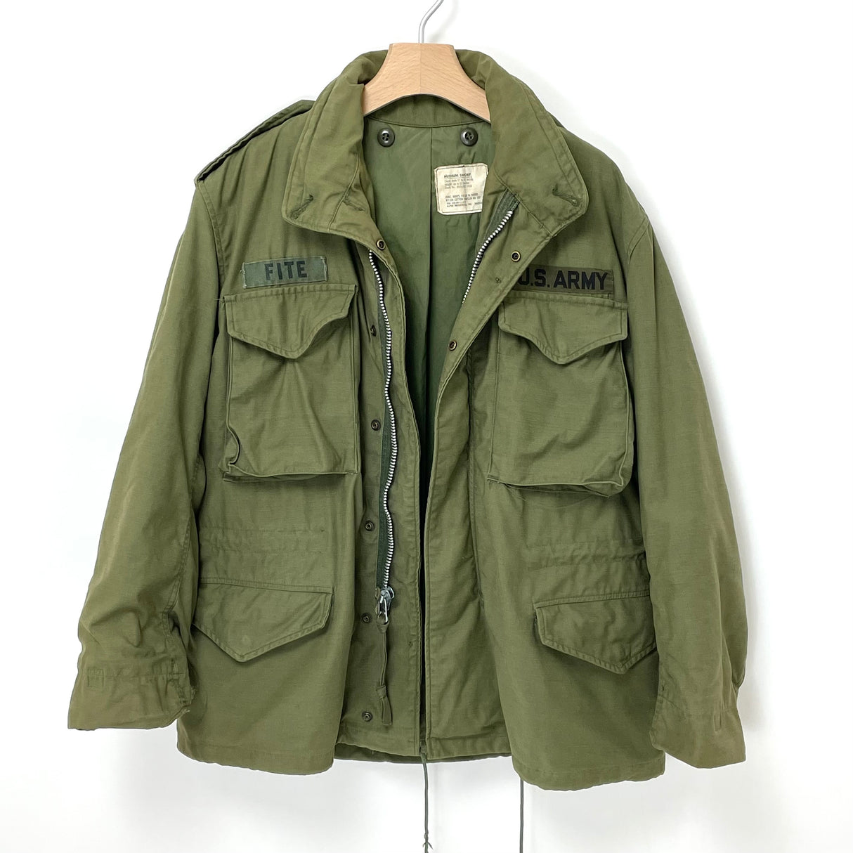 【2nd モデル】アメリカ軍 OD M-65 フィールドジャケット ワッペン付 USED A5UVBW