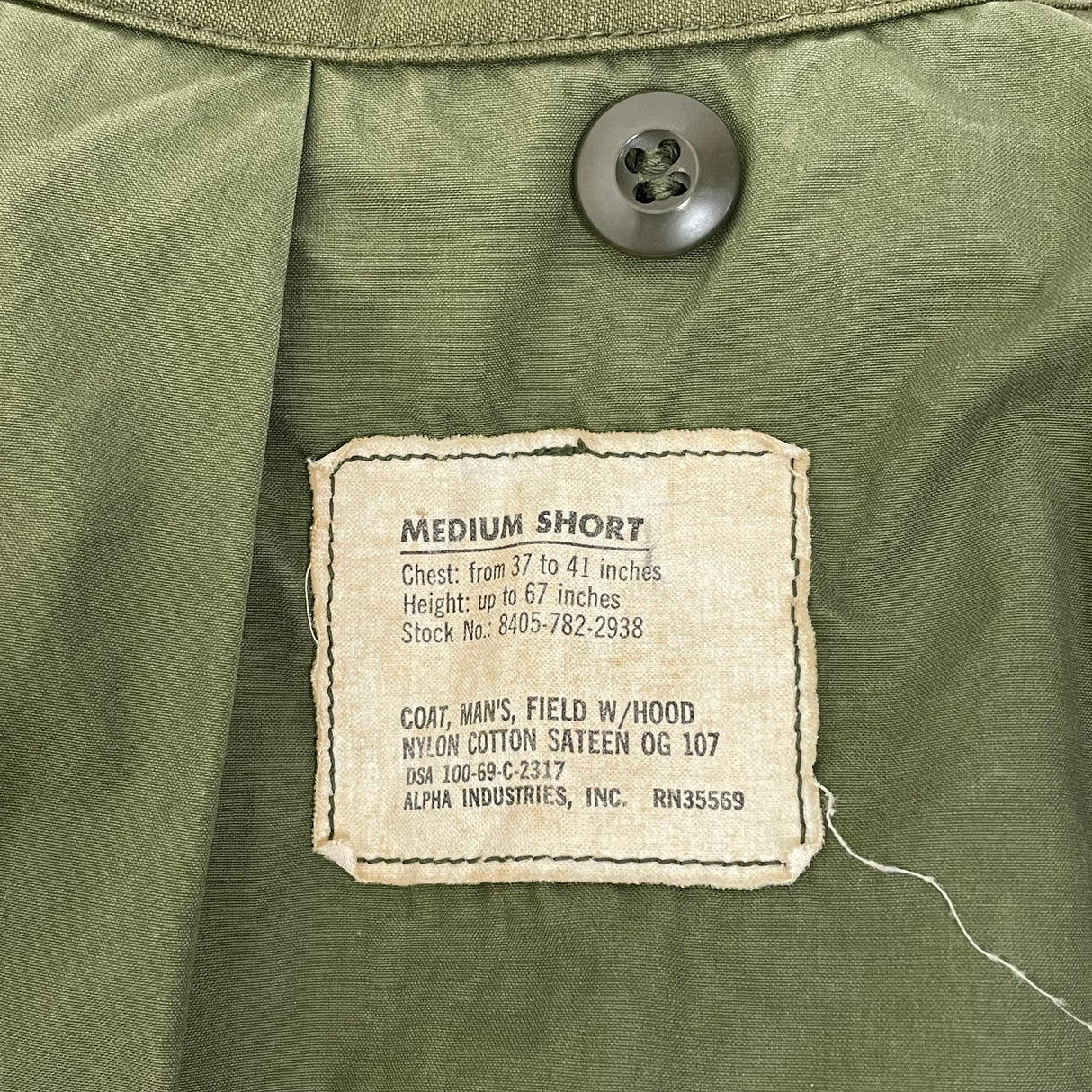 【2nd モデル】アメリカ軍 OD M-65 フィールドジャケット ワッペン付 USED A5UVBW