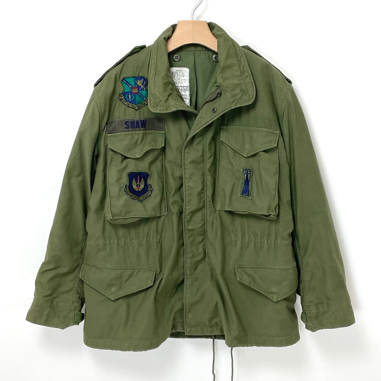 【3rd&4th モデル】アメリカ軍 OD M-65 フィールドジャケット ワッペン付 USED A5UW