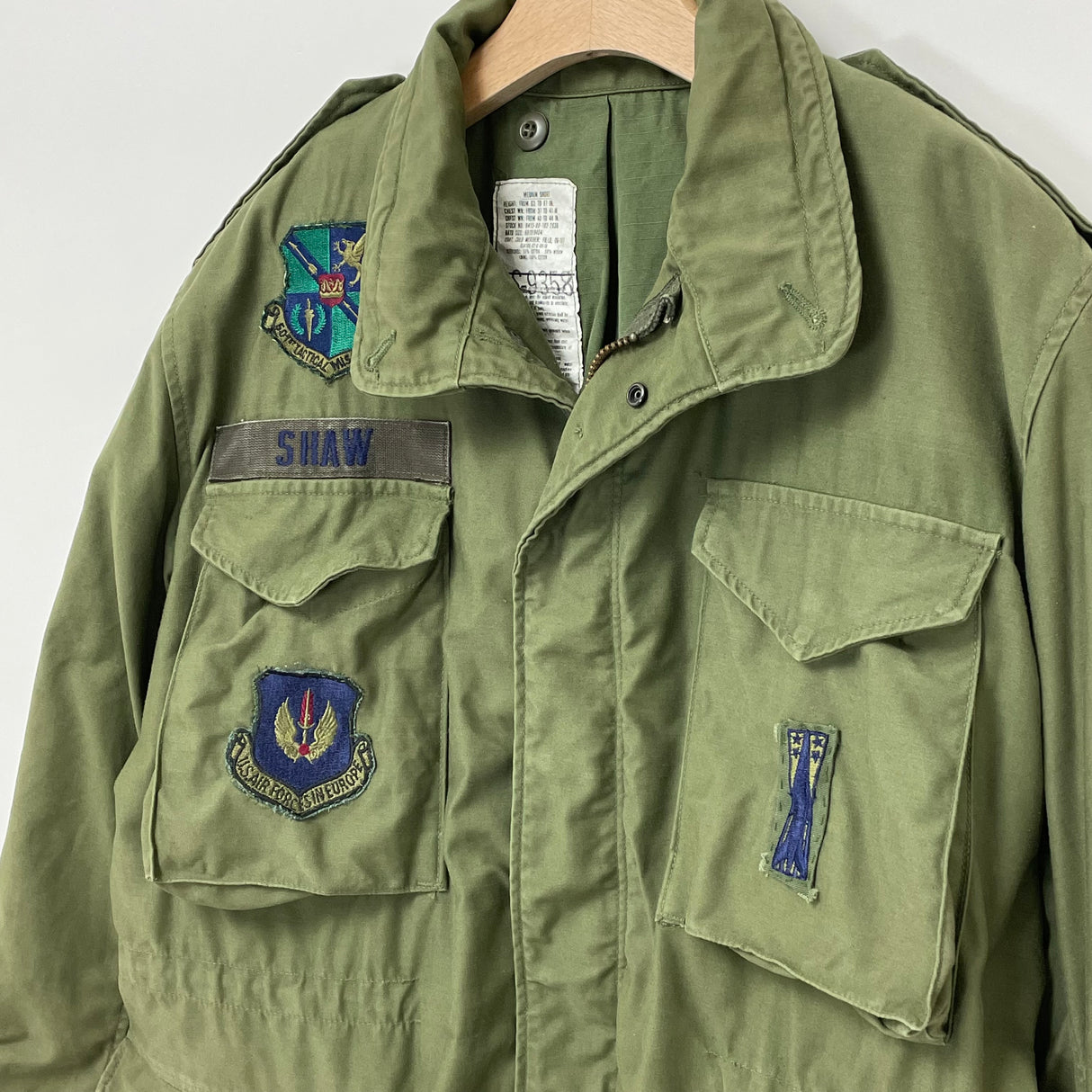 【3rd&4th モデル】アメリカ軍 OD M-65 フィールドジャケット ワッペン付 USED A5UW