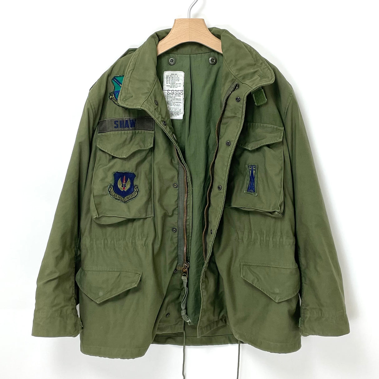 【3rd&4th モデル】アメリカ軍 OD M-65 フィールドジャケット ワッペン付 USED A5UW