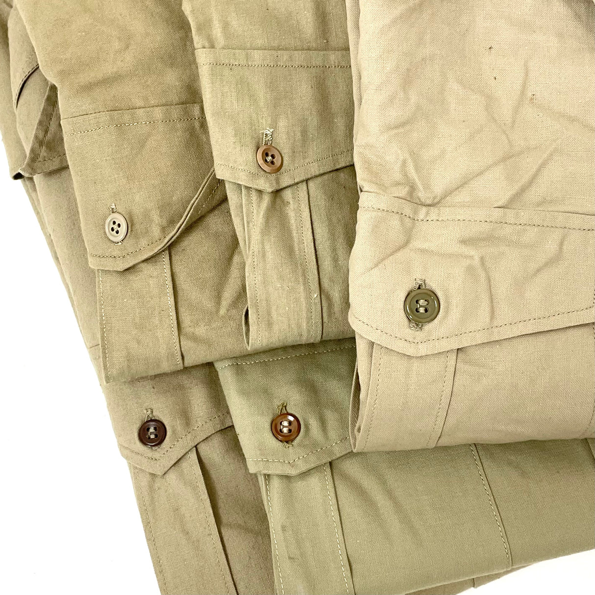 【美品】フランス軍 カーキ ヴィンテージ M-47 チノシャツ【FB-SH-ML0003A-】