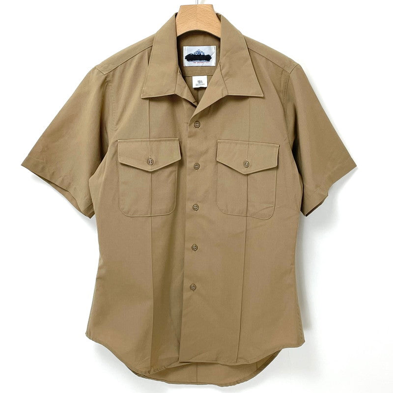 【美品】アメリカ軍 KHAKI SHADE M-1 半袖オフィサーシャツ サイズ表記15.5【FB-SH-ML0013A-】