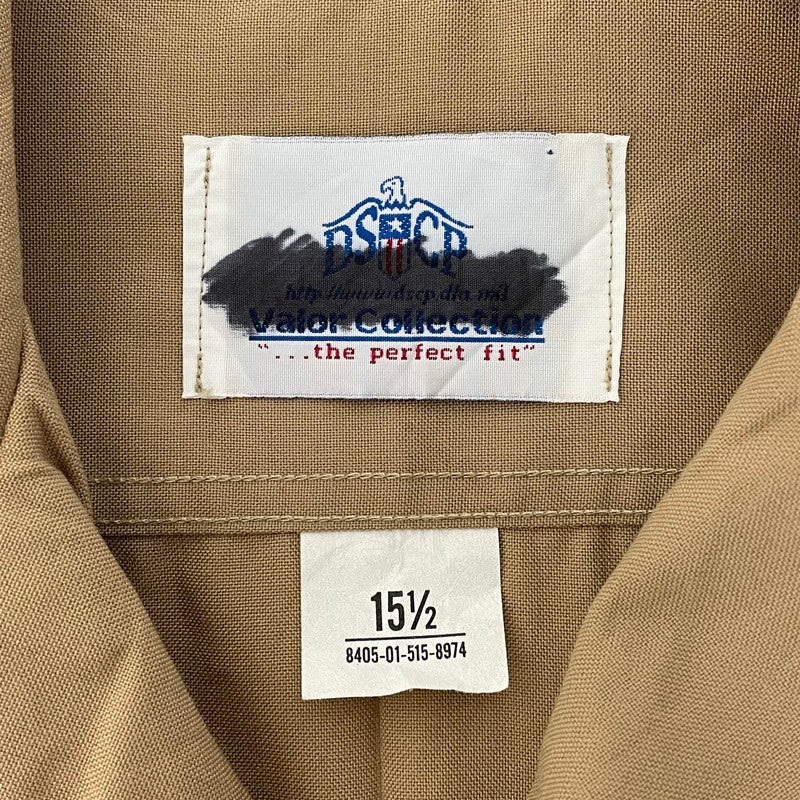 【美品】アメリカ軍 KHAKI SHADE M-1 半袖オフィサーシャツ サイズ表記15.5【FB-SH-ML0013A-】