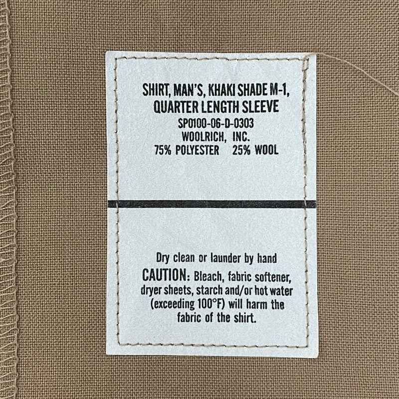 【美品】アメリカ軍 KHAKI SHADE M-1 半袖オフィサーシャツ サイズ表記15.5【FB-SH-ML0013A-】