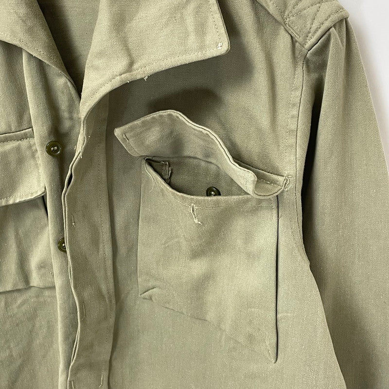 スペイン軍 カーキ ヴィンテージ M-67 チノプルオーバー シャツジャケット【FB-JK-0032B=】