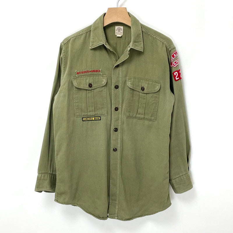 【超希少】60s BOY SCOUTS OF AMERICA/ボーイスカウト ヴィンテージ オフィシャル 長袖シャツ Mサイズ【FB-SH-0018B=】