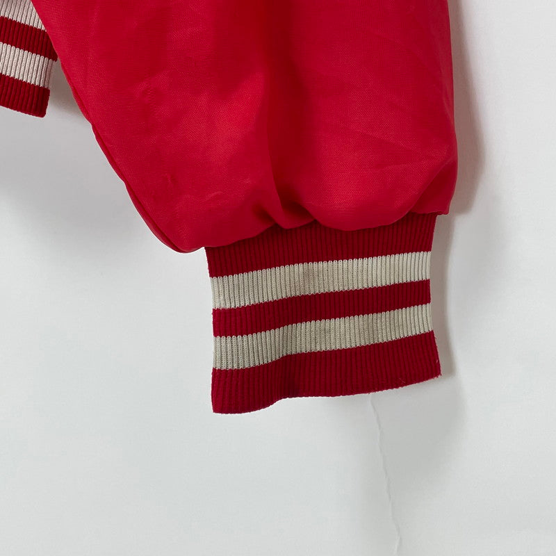 80s Don Alleson Athletic/ドンアレソン レッド ヴィンテージ スタジャン "Made in USA" Mサイズ【FB-JK-0033B】