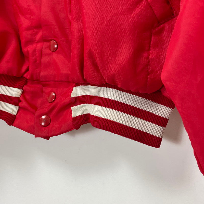 80s Don Alleson Athletic/ドンアレソン レッド ヴィンテージ スタジャン "Made in USA" Mサイズ【FB-JK-0033B】