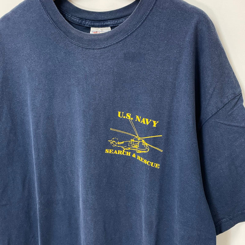 U.S.NAVY SEARCH & RESCURE ネイビー Hanes/ヘインズ ミリタリーTシャツ XLサイズ【FB-TS-0019B-】