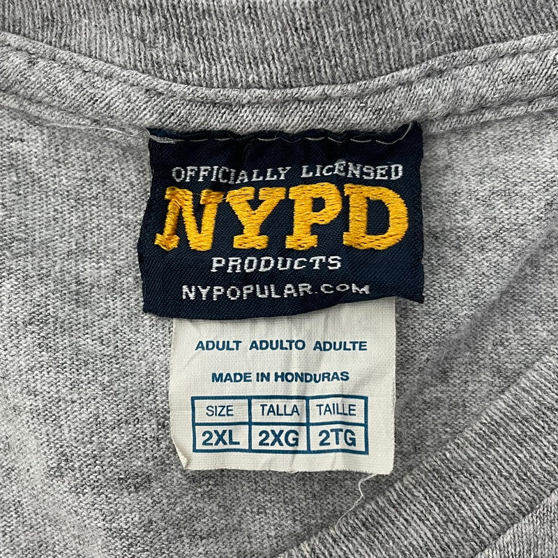 ニューヨーク市警察 NYPD グレー オフィシャルTシャツ 2XLサイズ【FB-TS-0014B-】