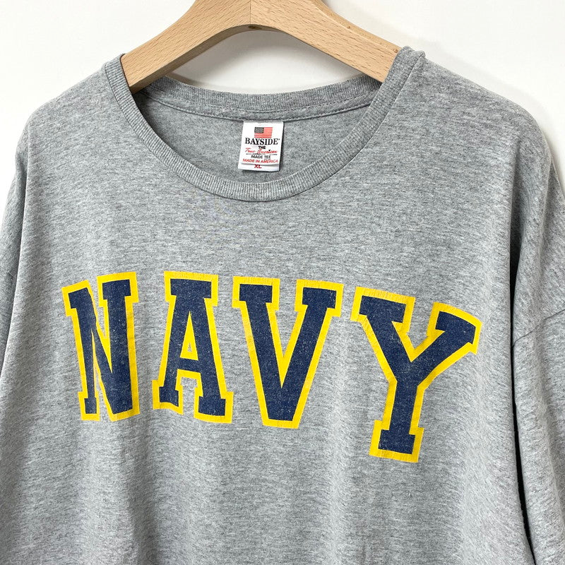 90s BAYSIDE/ベイサイド U.S.NAVY グレー ヴィンテージ Tシャツ XLサイズ【FB-TS-0029B-】
