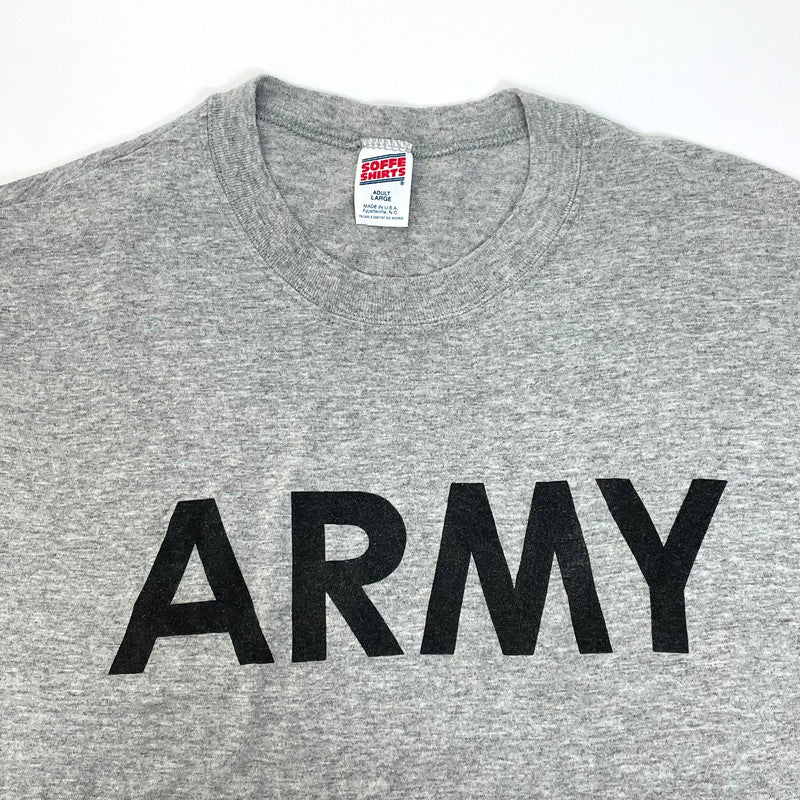 【シングルステッチ】80-90s SOFFE/ソフィー U.S.ARMY グレー ヴィンテージ PFU トレーニングTシャツ Lサイズ【FB-TS-0022B-】