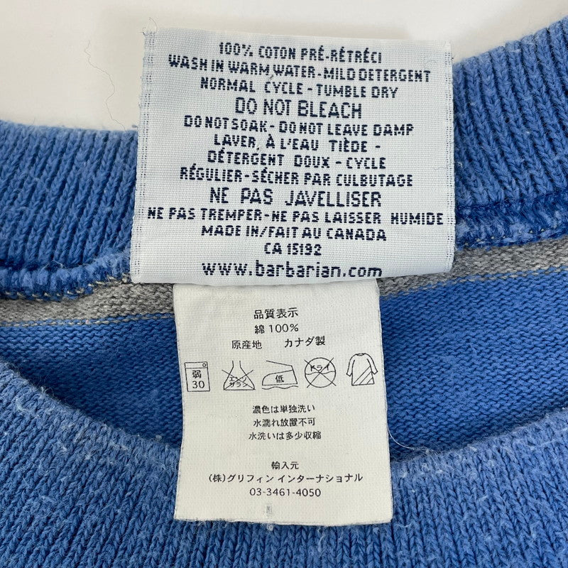 90s BARBARIAN/バーバリアン ストライプ コットン ラガーウェアTシャツ Mサイズ【FB-TS-0047B=】