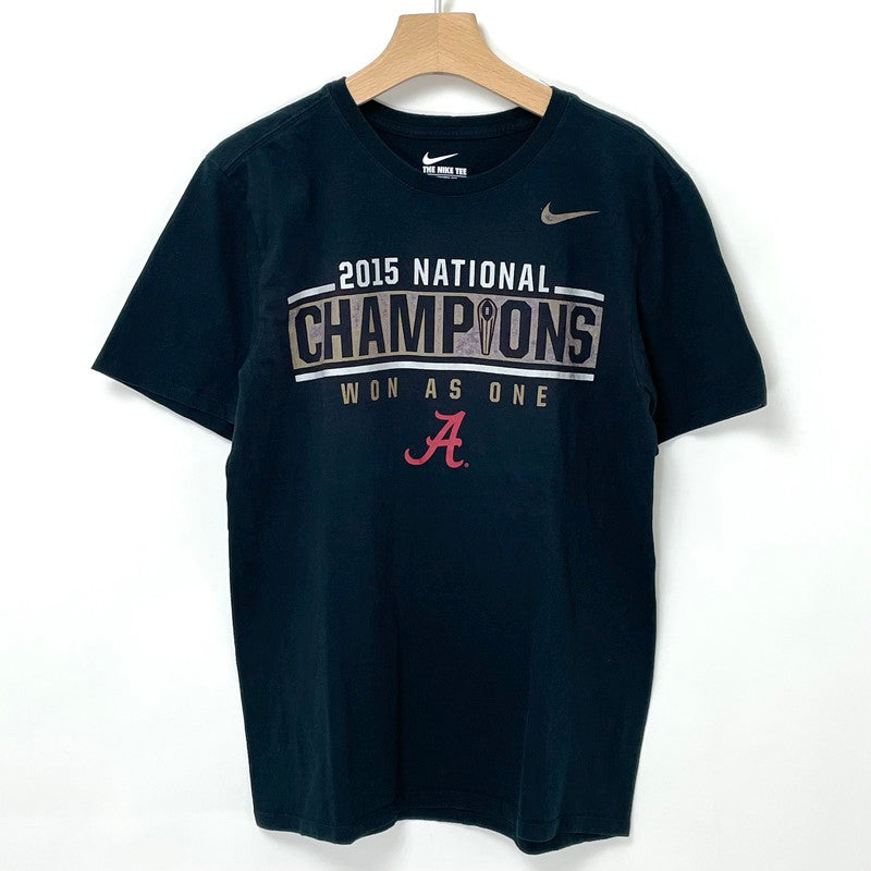 NIKE/ナイキ NCAA アラバマ大 2015 アメフトチャンピオン ブラック コットン カレッジTシャツ Mサイズ【FB-TS-0044B-】