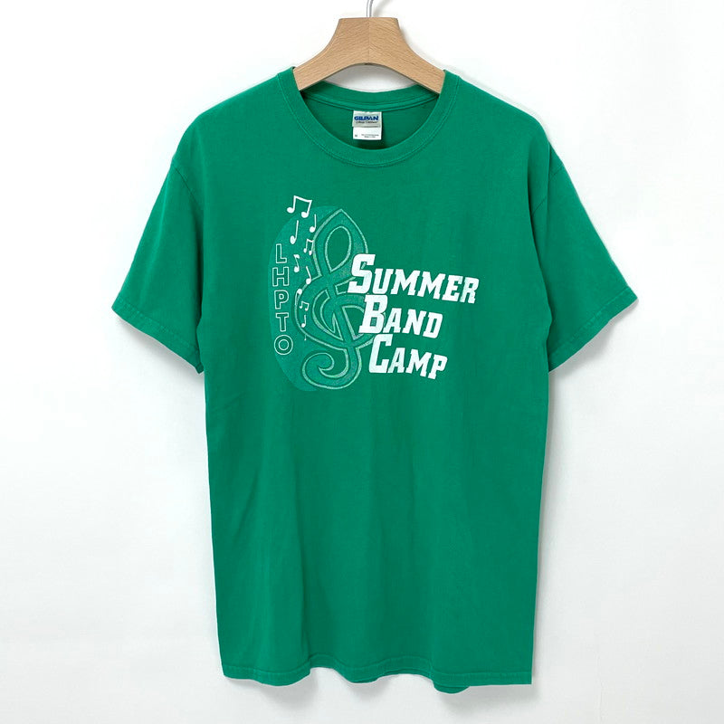 GILDAN/ギルダン グリーン "SUMMER BAND CAMP" ウルトラコットンTシャツ Mサイズ【FB-TS-0043B-】