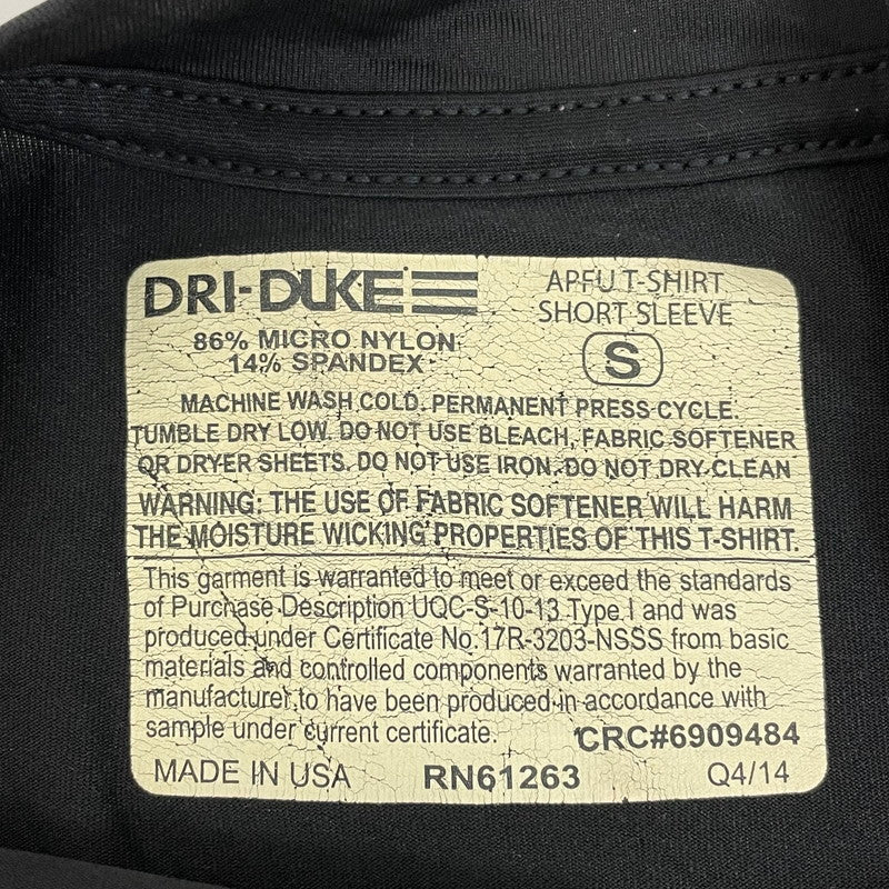 アメリカ陸軍 U.S.ARMY ブラック DRI-DUKE モイスチャーコントロール 後期型 APFU フィジカルトレーニングTシャツ【FB-TS-0041C-】