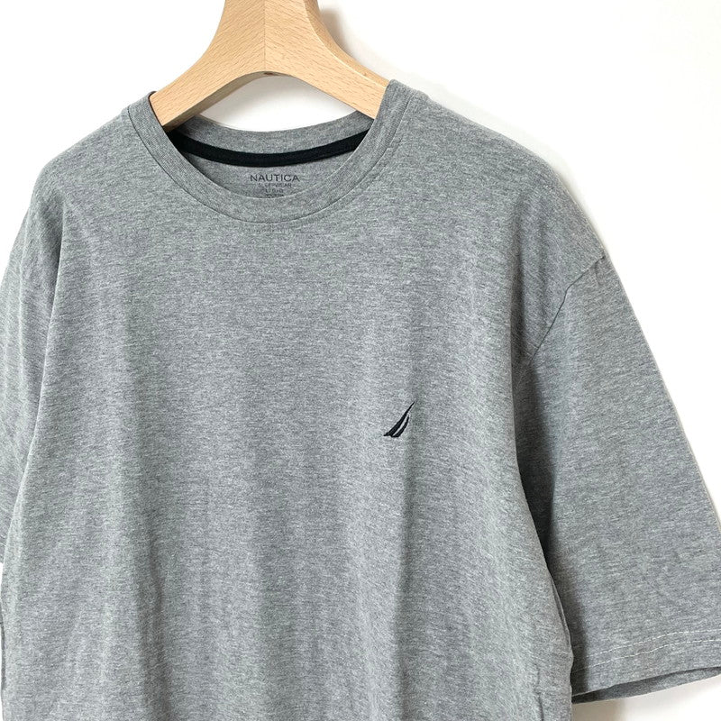 NAUTICA/ノーティカ グレー ワンポイント コットンTシャツ Lサイズ【FB-TS-0046B-】