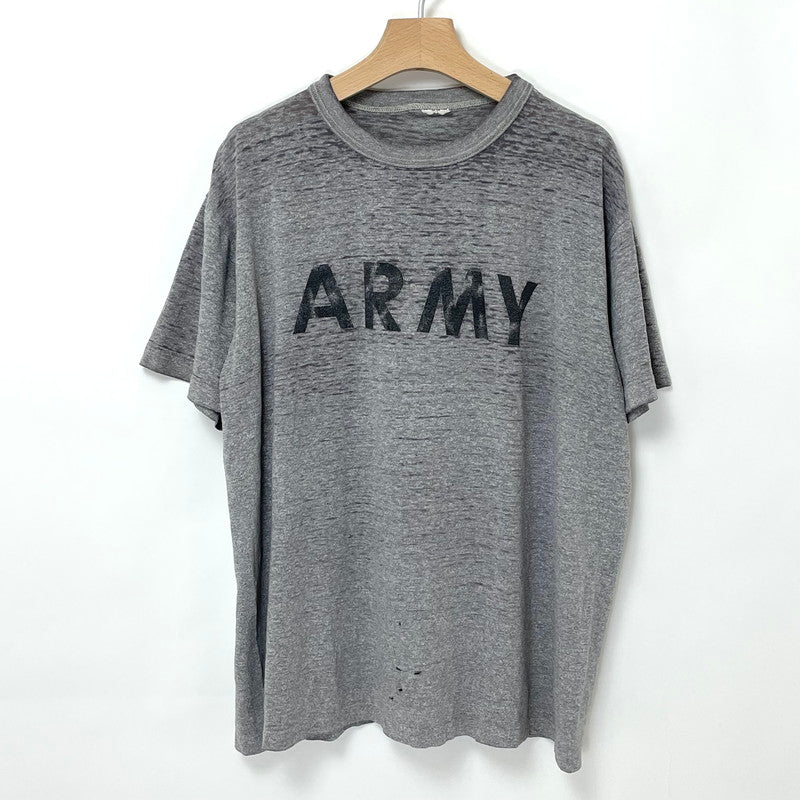 【激レア】80-90s アメリカ陸軍 U.S.ARMY グレー シングルステッチ ヴィンテージ PFU ダメージTシャツ Lサイズ【FB-TS-0037C-】