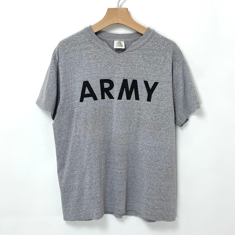 【リメイク】80s アメリカ陸軍 U.S.ARMY グレー ヴィンテージ PFU VネックTシャツ Mサイズ【FB-TS-0039B-】