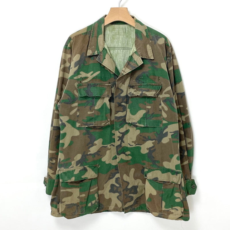 70s アメリカ軍 LC-1 リーフカモ RDF迷彩 リップストップ BDUジャケット L-Lサイズ【FB-JK-0038C=】
