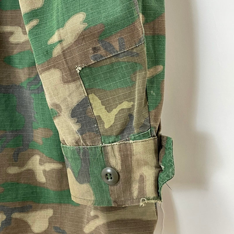 70s アメリカ軍 LC-1 リーフカモ RDF迷彩 リップストップ BDUジャケット L-Lサイズ【FB-JK-0038C=】