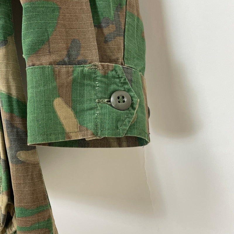70s アメリカ軍 LC-1 リーフカモ RDF迷彩 リップストップ BDUジャケット L-Lサイズ【FB-JK-0038C=】