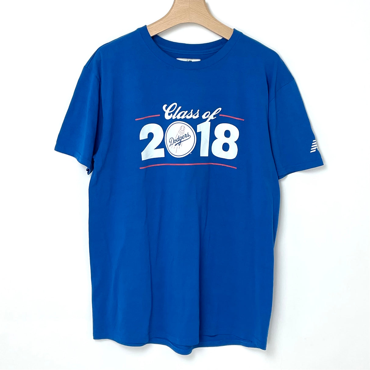 【大谷翔平選手所属チーム】MLB ロサンゼルス・ドジャース New Balance/ニューバランス ブルー "Class of 2018" メジャーリーグベースボールTシャツ Lサイズ【FB-TS-0024B-】