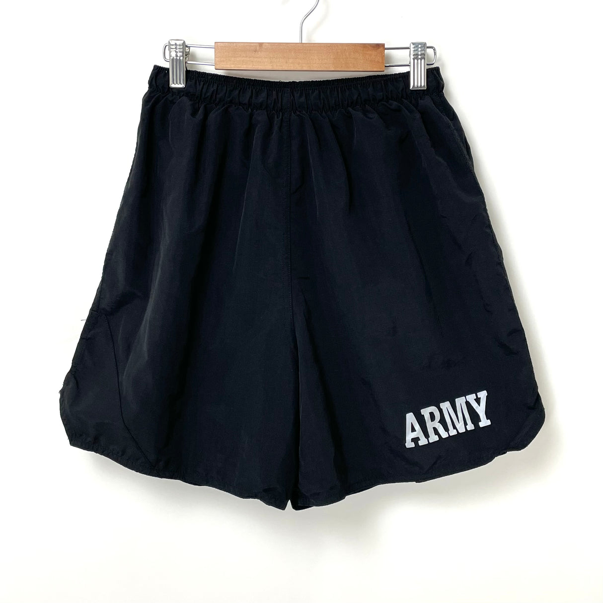 【美品】アメリカ陸軍 U.S.ARMY ブラック/シルバーレター IPFU トレーニング ショートパンツ 前期型【FB-PT-0031A-】