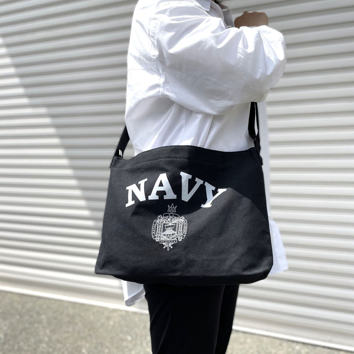 US N.A. ネービーアカデミー. ブラック, ショルダーバッグ 新品 A14N-