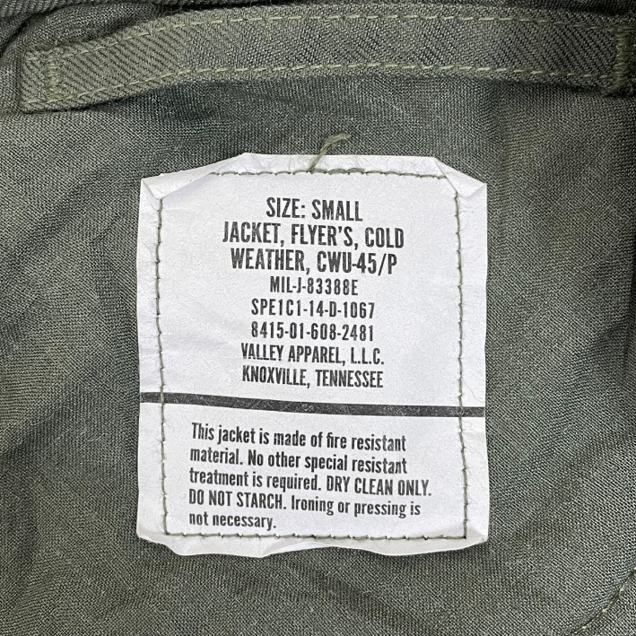 アメリカ軍 CWU-45/P フライトジャケット 新型生地 USED A18U-SP